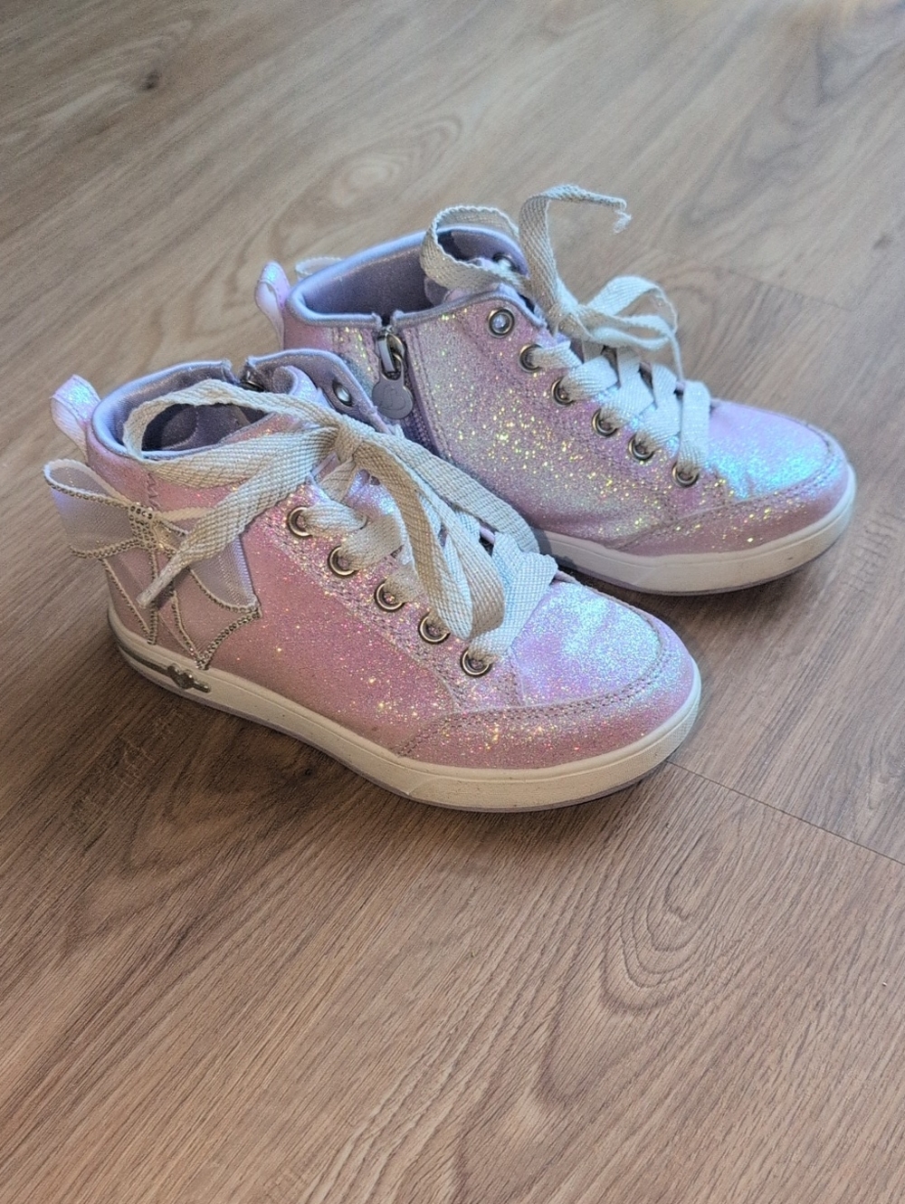 Skechers Kids Glitter High-Top Sneakers - Light Pink